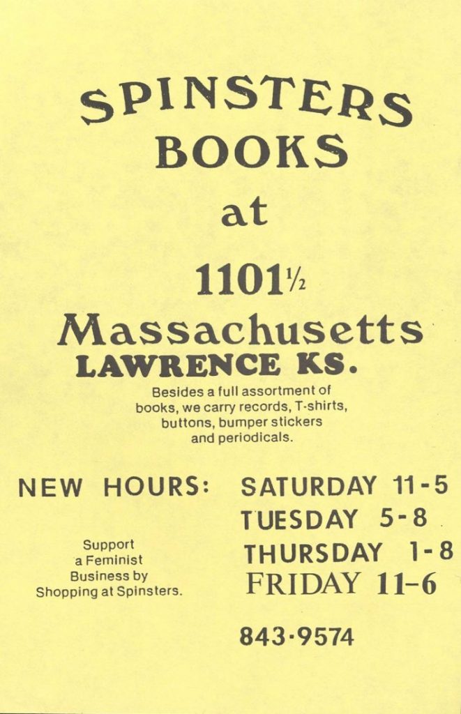 Image of a Spinsters store flyer