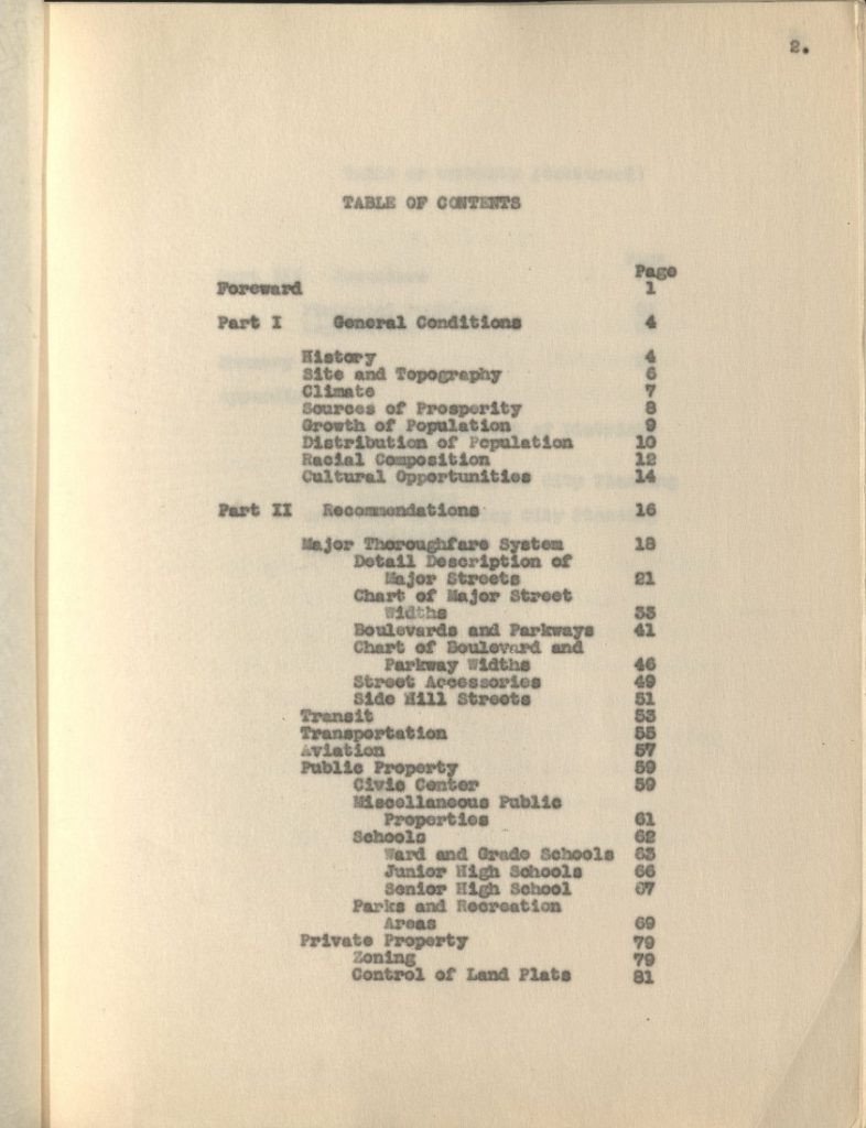 This page has the text of the first page of the table of contents.