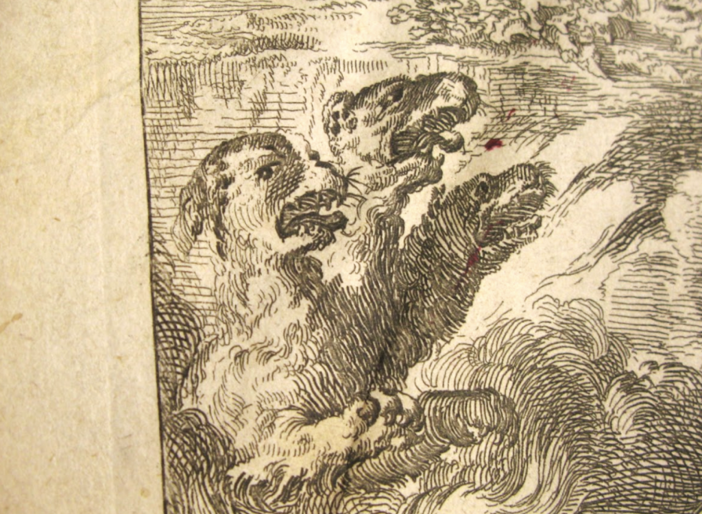 Detail of a three-headed sea monster depicted on Orbis Maps 1:5.