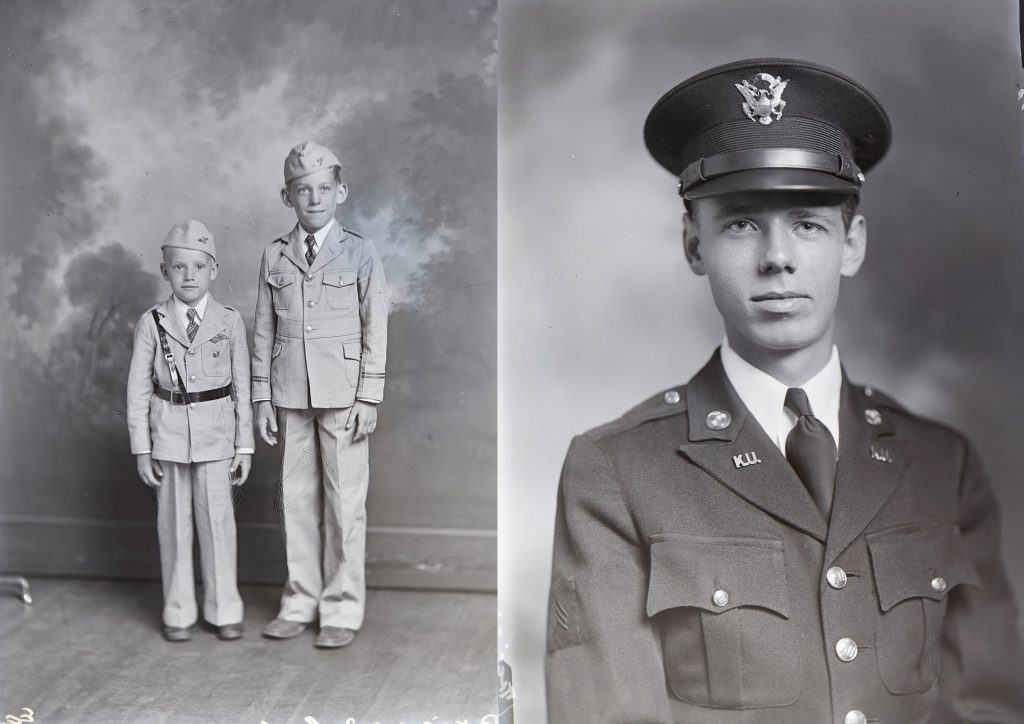 Photographic images from plate 6044 (John Briggs) and plate 5519 (Walter McVey), Hannah Scott Studio Collection, Kansas Collection, University of Kansas Libraries.